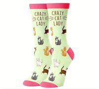 DJC BOUTIQUE Crazy Cat Lady Novelty Fun Socks Pair - Size 5-9 Cat