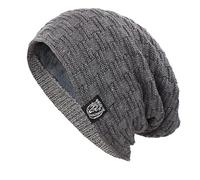 DJC BOUTIQUE Super Warm Heat Chemo Headwear Faux Fur Lined Stretch Winter Beanie Hat Soft Turban Cap for Women Alopecia Bandana Grey Waffle One Size