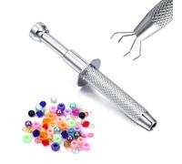 DJCIW Piercing Assistant Pen, Piercing Ball Grabber Tool,Precision2.8inch Pick-Up Tool with 4 Prongs for Jewelry Making Crafts Claw Tweezers for Small Parts Gems Nails Clamping