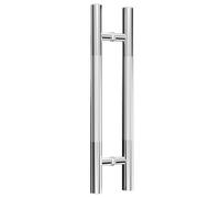 DJCYGG 1x Sliding Barn Door Handle,Stainless Steel Entrance Gate Pull Push T Bar Bathroom Shower Door Handles,Two-Sided Glass Shed Door Handle for Interior Exterior (Silver,Hole Centre 80cm)