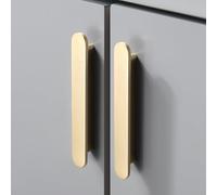 DJCYGG 2 Pack Kitchen Cupboard Handles Cabinet Door Handles Drawer Pulls Knobs Dresser Pulls Zinc Alloy Furniture Handles for Wardrobe Bedroom Bathroom,with Screws (Gold,Hole Centers 96mm)