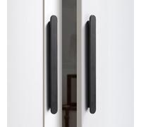 DJCYGG 2 Pack Kitchen Cupboard Handles Cabinet Door Handles Drawer Pulls Knobs Dresser Pulls Zinc Alloy Furniture Handles for Wardrobe Bedroom Bathroom,with Screws (Black,Hole Centers 128mm)