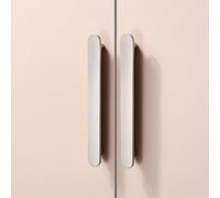 DJCYGG 2 Pack Kitchen Cupboard Handles Cabinet Door Handles Drawer Pulls Knobs Dresser Pulls Zinc Alloy Furniture Handles for Wardrobe Bedroom Bathroom,with Screws (Grey,Hole Centers 96mm)