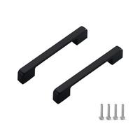 DJCYGG 2 Pack Kitchen Cupboard Handles Cabinet Door Handles Furniture Knobs Drawer Pulls for Dresser,Wardrobe,Bedroom, Living Room, Bathroom,Screws Included (Black,Hole Centers 160mm)