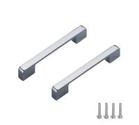 DJCYGG 2 Pack Kitchen Cupboard Handles Cabinet Door Handles Furniture Knobs Drawer Pulls for Dresser,Wardrobe,Bedroom, Living Room, Bathroom,Screws Included (Zilver,Hole Centers 160mm)
