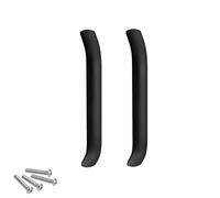 DJCYGG 2 Pack Kitchen Door Handles Bow Cupboard Pulls Curved Drawer Knobs for Cabinet Wardrobe Bathroom Bedroom Living Room Furniture Replacement,Includes Screws (Black,Hole Centre 224mm)