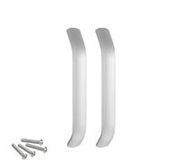 DJCYGG 2 Pack Kitchen Door Handles Bow Cupboard Pulls Curved Drawer Knobs for Cabinet Wardrobe Bathroom Bedroom Living Room Furniture Replacement,Includes Screws (Silver,Hole Centre 288mm)