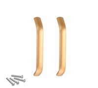 DJCYGG 2 Pack Kitchen Door Handles Bow Cupboard Pulls Curved Drawer Knobs for Cabinet Wardrobe Bathroom Bedroom Living Room Furniture Replacement,Includes Screws (Gold,Hole Centre 320mm)
