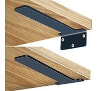 DJCYGG 2 Pcs Heavy Duty Floating Shelf Brackets for Shelves L Shaped Iron Metal Scaffold Board Wall Mounted Shelf Support for Living Room Kitchen Bedroom Garage,with Screws (100mm(3.94in),Black)