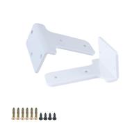 DJCYGG 2 Pcs Heavy Duty Floating Shelf Brackets for Shelves L Shaped Iron Metal Scaffold Board Wall Mounted Shelf Support for Living Room Kitchen Bedroom Garage,with Screws (300mm(11.81in),White)