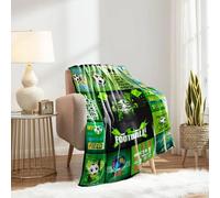 DJDEA Green Football Printed Blanket 130 x 150 CM Throw Blanket for Kids Teens Adults Soft Microfiber Fleece Blanket, Warm and Lightweight Throws for Sofa, Couch and Bed
