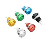 DJDLFA 1pc 8mm Momentary Metal Horn Doorbell Bell Push Button Switch Waterproof Car Auto Engine PC Power Start Starter(Blue)