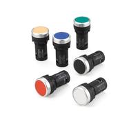 DJDLFA 1Pcs LA39 button switch 22mm inching self-reset flat button switch 1NO/1NC small start power control red and green(Black)