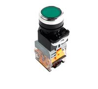 DJDLFA 22mm LA38-11D/11DS Quality Sliver Contact Push Button Switch with Light on/Off Latching220V 24V LED Indicators(Green,12V)