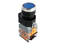 DJDLFA 22mm LA38-11D/11DS Quality Sliver Contact Push Button Switch with Light on/Off Latching220V 24V LED Indicators(Blue,6V)