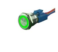 DJDLFA 25mm Stainless Steel Reset Momentary Metal Push Button Switch for Car Computor Panelboard with LED Light 24v12v3v6v220v 5A(220V momentary green)