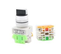 DJDLFA 5PCS Self locking Knob Switch 22mm 4 Screw Terminals 2 Way Small Size 2 position 3 position 1NO/1NC 2NO LAY7 Push Button Switch(2NO,3 position)
