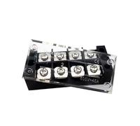 DJDLFA TB-4504 Terminal Block 600V 45A Panel Mount Fixed Barrier 4P Four Position 8 Screws Connector Terminator Terminales(Brass)