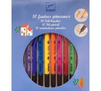 10 Classic Felt-Tip Brushes, by DJECO blue medium solid