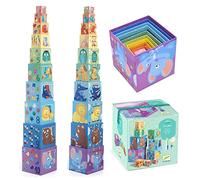 Djeco 38510 Primera Edad 10 Cubos Rainbow Skill Games, Multicoloured