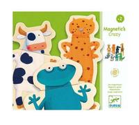 Djeco Wooden Crazy Animal Magnetics - Mix and Match Magnets 24 Pieces