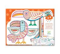 Djeco DJ00066 Wild Families Colour Reveal - 12 Shaped Cards to Colour