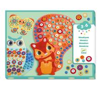Djeco Nature Mosaic - Mess Free Animal Craft Kit for Young Children