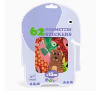 Djeco Safari Animals Stickers 62-Pieces