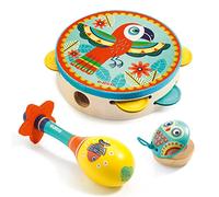 Djeco - Set of 3 instruments: Tambourine, maracas, castanet *
