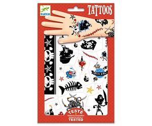 Djeco - Tattoos Pirates, Beige, 2 (DJ09584A), Assorted Colour/Model