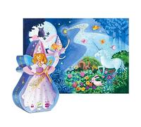 Djeco Green, Blue and Pink Kids Fairy Unicorn Puzzle