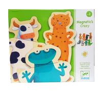 Djeco Wooden Crazy Animal Magnetics - Mix and Match Magnets 24 Pieces
