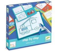 Djeco WRITING_BOARD game, Reusable Whiteboard, Step by Arthur and Co, Unisex, 1 piece, 0.45 kg, Dry Erase Board, Tabletop Mount, Includes Eraser