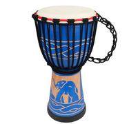 Djembe,African Drum Djembe Mahogany Wood Goatskin Drumhead (10 inch Red) (Blue Elephant, 8 Inch)