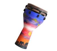 Djembe Drum 10-inch Solid Wood Laminated African Drummer Painted African Drum Adult Beginner Hand Drum (Color : C)