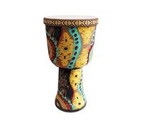 Djembe Drum 9 Inch Portable for Music Enlightenment, Rhythm Training African Drum Goatskin Drumhead, Handmade Darbuka Drum Wedding(Yellow A)