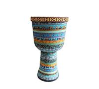 Djembe Drum 9 Inch Portable for Music Enlightenment, Rhythm Training African Drum Goatskin Drumhead, Handmade Darbuka Drum Wedding(Blue A)