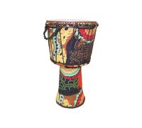 Djembe Drum 9 Inch Portable for Music Enlightenment, Rhythm Training African Drum Goatskin Drumhead, Handmade Darbuka Drum Wedding(Yellow B)