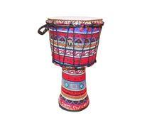 Djembe Drum 9 Inch Portable Rhythm Training African Drum Goatskin Drumhead, Handmade Darbuka Drum Wedding(Red)