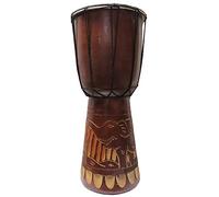 Djembe Drum Carved Bongo African inspired music beginners for kids and adults also a unique gifting idea. Carver Abstract Elephant Giraffe Turtle. (16 Inch, Elephant)