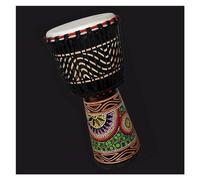 Djembe Drum Standard 12-inch Whole Wood Hollowed Goatskin African Drum Playing Type African Tambourine (Color : H)