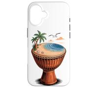 Djembe Drum Tropical Beach Palm Ocean Rhythm Music Art Case for iPhone 16
