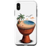 Djembe Drum Tropical Beach Palm Ocean Rhythm Music Art Case for iPhone XS Max
