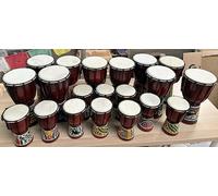 Djembes for schools & youth groups. Bulk Set of 20 mixed Djembe Drums; 10 30cm high Mid Range & 10 20 cm high Starter Drums - Save £39.80 on individual prices