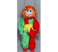 Djepeto - Puppet - Wooden Toy - Clown - 30 cm Red