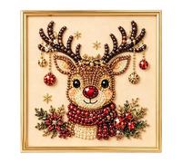 Djeyzusy DIY Christmas Pearl Diamond Paint Art Kits for Wall Decor | Christmas Beaded Craft Kits for Adults, 3D Pearl Christmas Wall Art, Five Classic Festive Designs, Healing Stress-Relieving