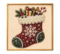 Djeyzusy DIY Christmas Pearl Diamond Paint Art Kits for Wall Decor | Christmas Beaded Craft Kits for Adults, 3D Pearl Christmas Wall Art, Five Classic Festive Designs, Healing Stress-Relieving