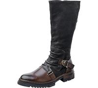 Mens Knee High Boots,Medieval Leather Shoe Gothic Retro Riding Boots with Metal Buckle Knight Warrior Multi Size Shoes,Brown,47