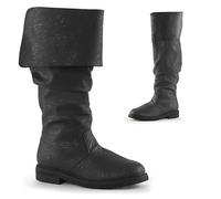 DJFOG Men's & Women's Gothic Knight Boots, Medieval Pirate Boots, Black, 41 EU