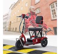 DJFYVAEIO Electric Tricycle For Adults,Folding Trike Ebike,15° Easy Climb,With Storage Basket,Headlights,Comfortable Seat Cushion,120kg Load Capacity,For The Elderly/Disabilities 12A
